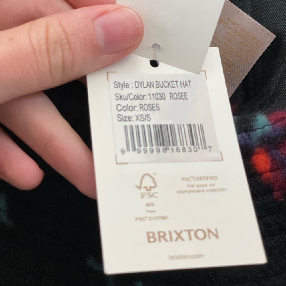 BRIXTON Dylan Bucket Hat - Floral Polar Fleece NWT sz XS/S - Picture 7 of 7